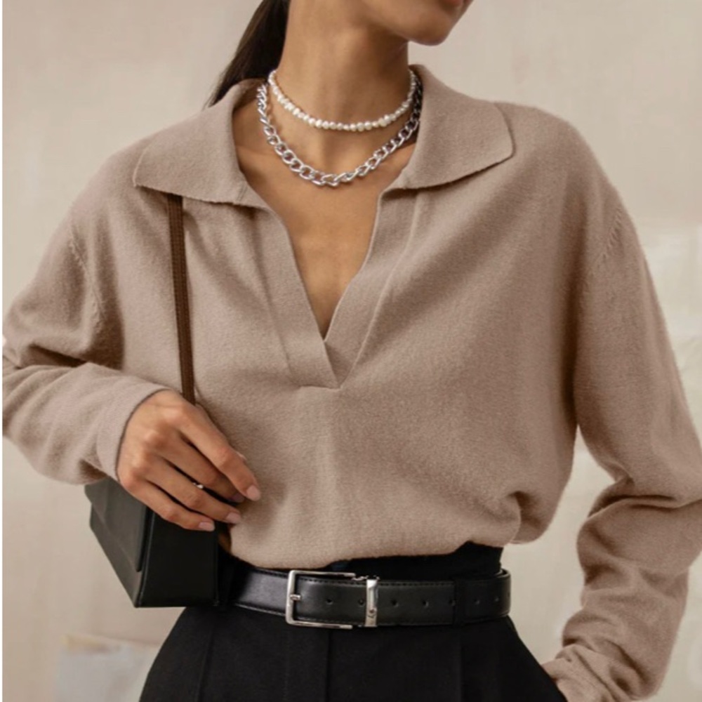NWT Commense Leisure Collared Pullover Sweater